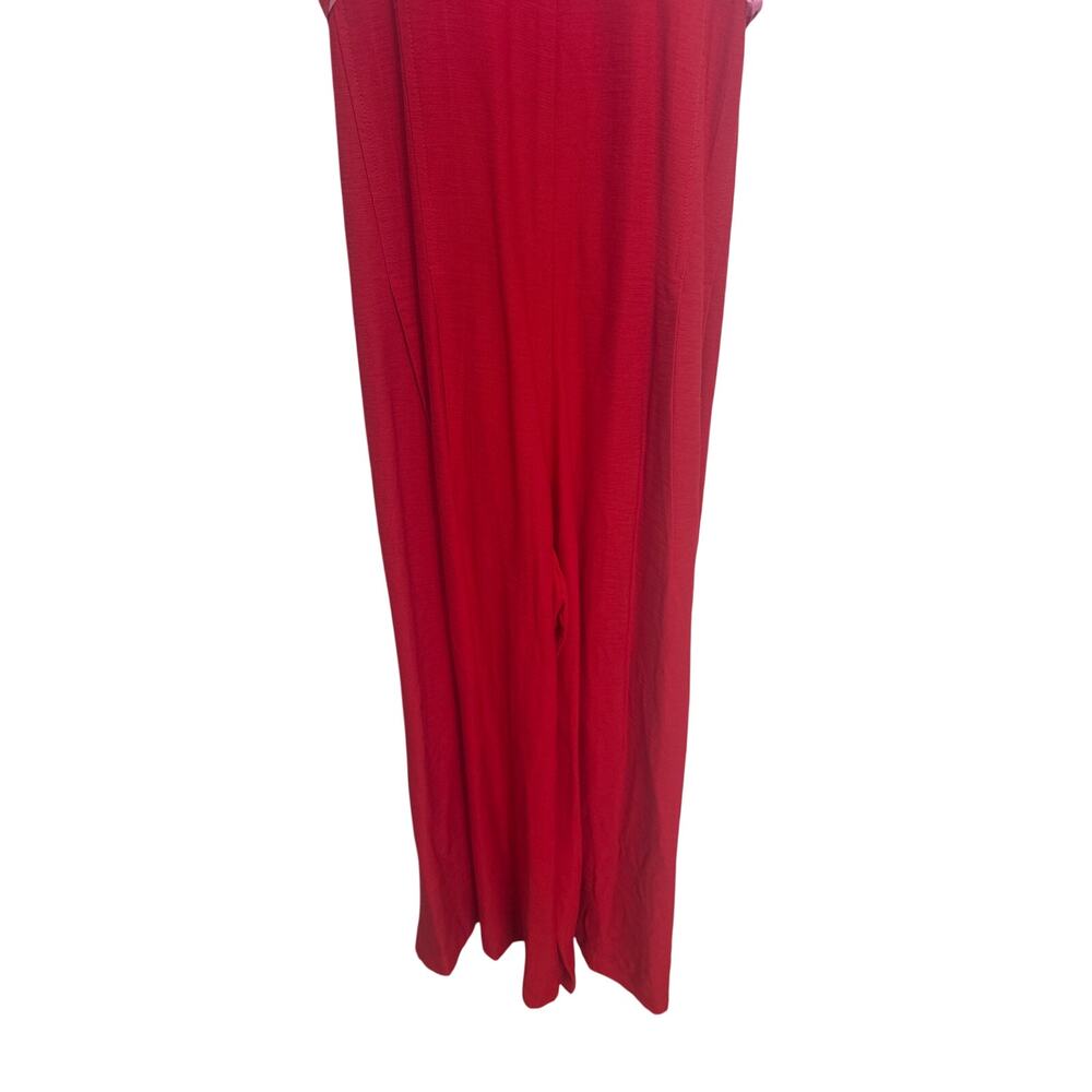 Traffic People NWT Pink/Red Chain Print Halter Jumpsuit Wide Leg Medium Resort - Picture 5 of 13